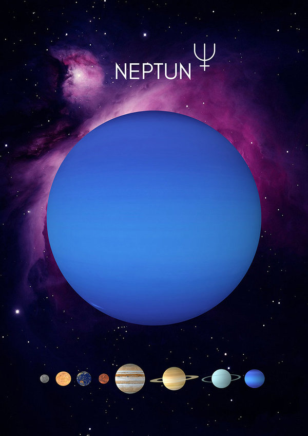 Der Neptun - Sammelkarte DIN A5 (14,8 x 21,0 cm) hoch