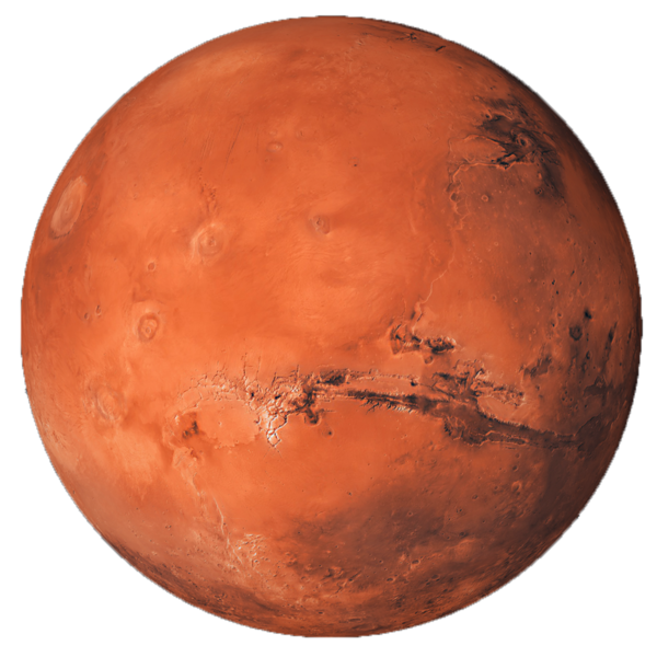 Der Mars auch der rote Planet genannt.